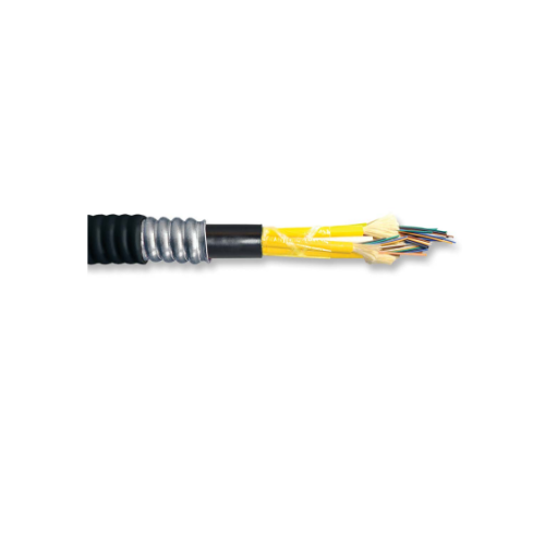 6 Fiber Singlemode OFCR Interlock Armored Tight Buffer Optical Fiber Cable Black F108-006U13-E991