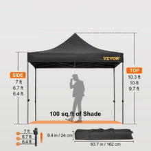 10x10FT PVC Outdoor Patio Gazebo Tent with Removable Sidewalls Black