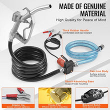 15 GPM 5.3V Portable Fuel Transfer Pump Kit with Manual Nozzle