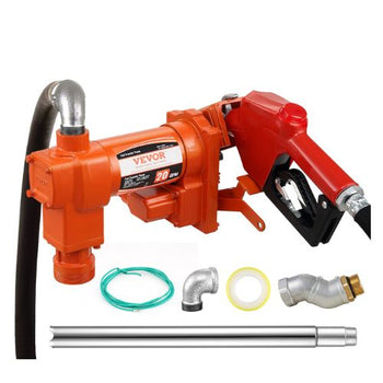 20 GPM 12V Portable Fuel Transfer Extractor Pump Kit with Auto Nozzle