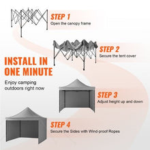 10x10FT Outdoor Camping Canopy Screen Tent With Removable Sidewalls Dark Gray