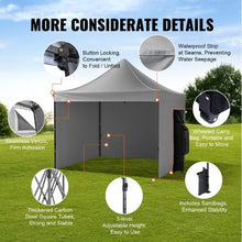10x10FT Outdoor Camping Canopy Screen Tent With Removable Sidewalls Dark Gray