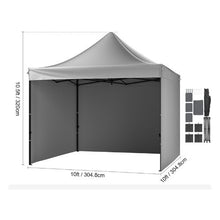 10x10FT Outdoor Camping Canopy Screen Tent With Removable Sidewalls Dark Gray