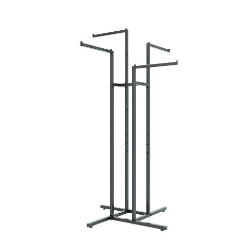 4 Way Garment Rack with Straight Arms Matte Black K10MAB