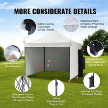 10x10FT Outdoor Camping Canopy Screen Tent With Removable Sidewalls White