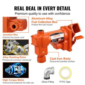 20 GPM 12V Portable Fuel Transfer Extractor Pump Only