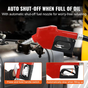 10 GPM 12V Portable Fuel Transfer Pump Kit with Auto Nozzle