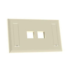 2 Port Flush Mount Screw On Faceplates With Label Pocket Electric Ivory NK2FEIY