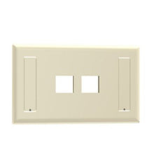 2 Port Flush Mount Screw On Faceplates With Label Pocket Electric Ivory NK2FEIY