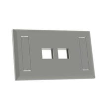 2 Port Flush Mount Screw On Faceplates With Label Pocket International Gray NK2FIGY