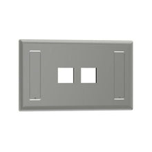 2 Port Flush Mount Screw On Faceplates With Label Pocket International Gray NK2FIGY