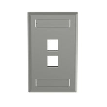 2 Port Flush Mount Screw On Faceplates With Label Pocket International Gray NK2FIGY