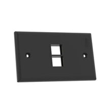 2 Port Single Gang Flush Mount Faceplate Black NK2FNBL