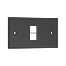 2 Port Single Gang Flush Mount Faceplate Black NK2FNBL