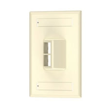 2 Port Horizontal Sloped Faceplate With Label Pocket Electric Ivory NK2HSFEIY