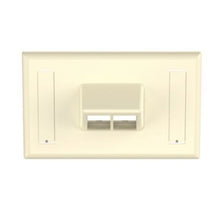 2 Port Horizontal Sloped Faceplate With Label Pocket Electric Ivory NK2HSFEIY
