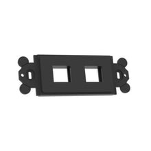2 Port Flat Rectangular Sloped Faceplate Black NK2RMFBL