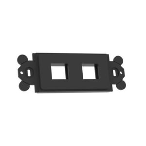 2 Port Flat Rectangular Sloped Faceplate Black NK2RMFBL