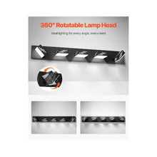 IP44 Waterproof Modern 5 Light LED Vanity Wall Light Bar with Black Finish for Bathroom & Hallway