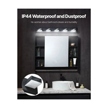 IP44 Waterproof Modern 5 Light LED Vanity Wall Light Bar with Black Finish for Bathroom & Hallway