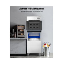 Commercial Ice Maker System 450 lbs/24H with Stainless Steel Storage Unit 250 lb Ice Storage