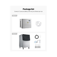 Commercial Ice Maker System 450 lbs/24H with Stainless Steel Storage Unit 250 lb Ice Storage