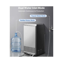High Performance Compact Commercial Ice Maker 120 lbs/24H with LED Display & Self-Cleaning for Home, Bar & Restaurant