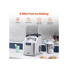 Portable 3 Size Options and Ice Basket Stainless Steel Ice Maker with 15-Minute Ice Production 45 Lbs/24H
