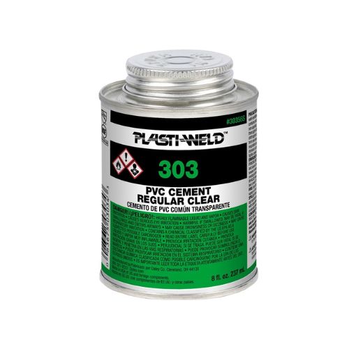 1/2 Pint 303 Series Quick Set Clear PVC Cement Liquid for Pipe And Fittings Clear G30356S