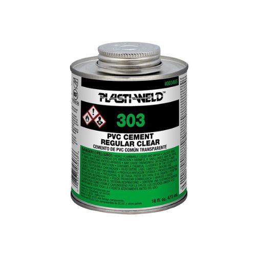 16 oz 303 Series Quick Set Clear PVC Cement Liquid for Pipe And Fittings Clear G30346S