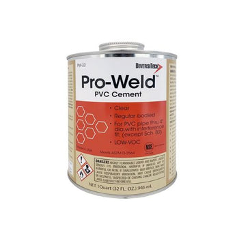 4 oz Clear PVC Bonding Cement With Brush Applicator Clear PW-4