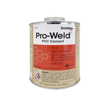 16 oz 1 Pint Clear PVC Bonding Cement With Brush Applicator Clear PW-16