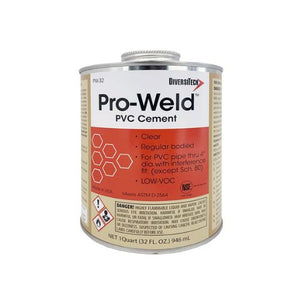 32 oz Clear PVC Solvent Cement With Brush Clear PW-32