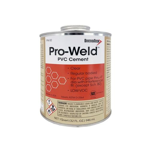 32 oz Clear PVC Solvent Cement With Brush Clear PW-32