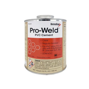 128 oz Clear PVC Solvent Cement With Brush Clear PW-G