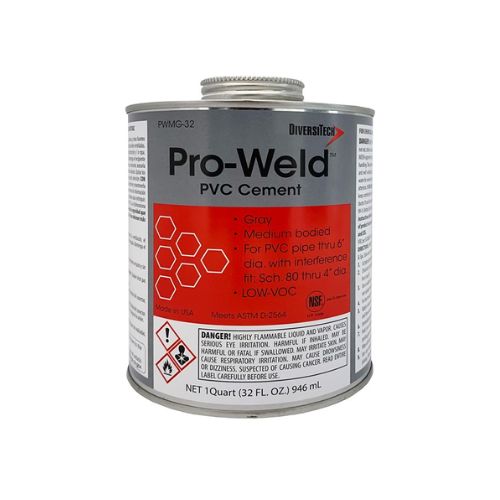 32 oz Medium Bodied PVC Pipe & Fittings Cement Gray PWMG-32