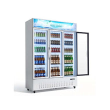 36.4 Cu.Ft Commercial Triple Glass Door Merchandiser Refrigerator with 12 Adjustable Shelves & LED Lighting