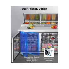 93 Inch Commercial Food Prep Refrigerator with 20 Inch Wide Worktop and Cutting Board