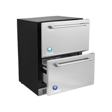 24 Inch Under Counter Refrigerator Freezer Combo with Dual Drawers Upper Refrigerator & Lower Freezer 4.87 Cu.Ft. Capacity