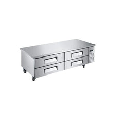 Commercial 72 Inch Refrigerated Chef Base with 4 Drawers & Heavy Duty Stainless Steel Work Surface
