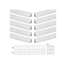 6.6 ft V-Shape LED Aluminum Channel with Cover & Clips for Under-Cabinet Lights (10-Pack)