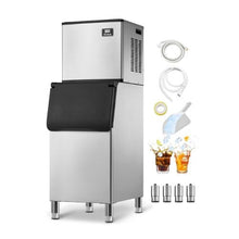 Commercial Ice Cube Production System with 360LB Daily Output and 300LB Storage Capacity