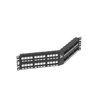 48 Port NetKey Unshielded Angled  Flush Modular Patch Panel Black NKPPA48FMY