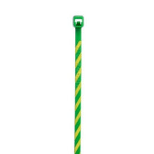 Cross Section Miniature Striped Premium Cable Tie Green With Yellow PLT1M-L5-4 (Pack of 50)