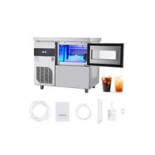 132 LBS/24H High Capacity Automatic Stainless Steel Ice Maker Machine for Restaurant & Food Service