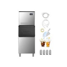Commercial Ice Cube Production System with 360LB Daily Output and 300LB Storage Capacity