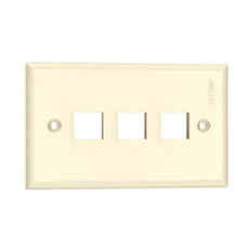 3 Port Single Gang Flush Mount Vertical Faceplate Electric Ivory NK3FNEI