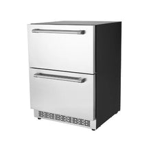 24 Inch Under Counter Refrigerator Freezer Combo with Dual Drawers Upper Refrigerator & Lower Freezer 4.87 Cu.Ft. Capacity