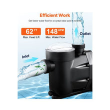 Premium 2.5 HP 220V 3450 RPM Single-Speed Swimming Pool Pump for Above Ground Pools