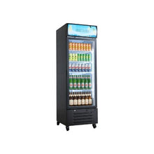 Single Door Commercial Display Refrigerator, 15.9 Cu.Ft / 450L Beverage Merchandiser Cooler with Illuminated Light Box Adjustable Shelving & Soft LED Lighting
